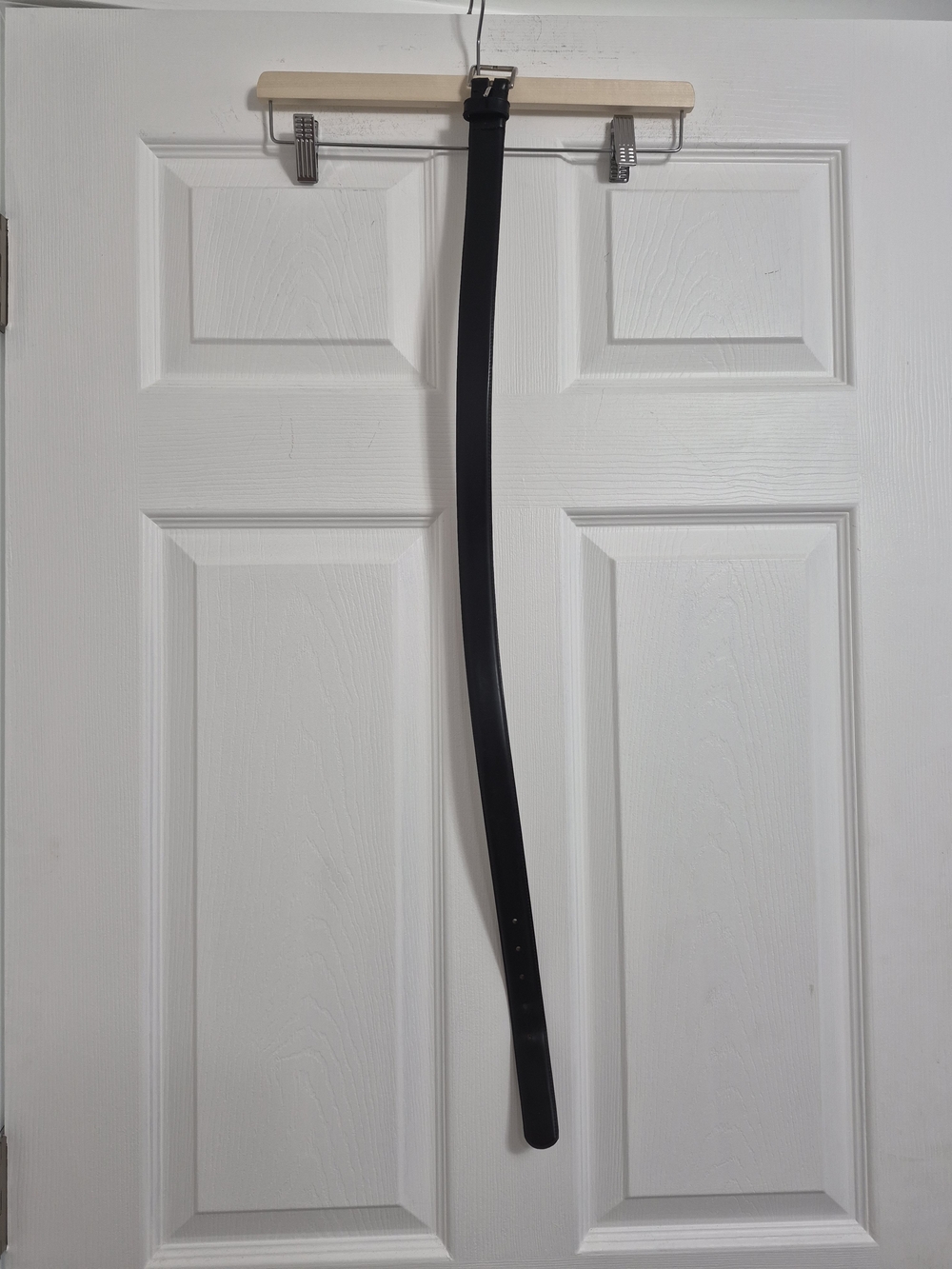 Classic Black Men's Belt with Silver Buckle
